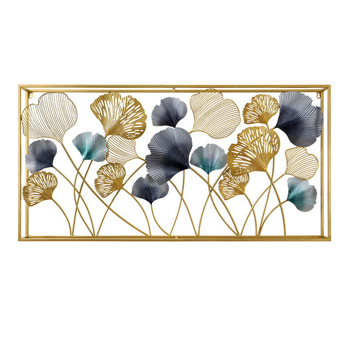 Decorative Metal Wall Art Sculpture with Ginkgo Leaf Design