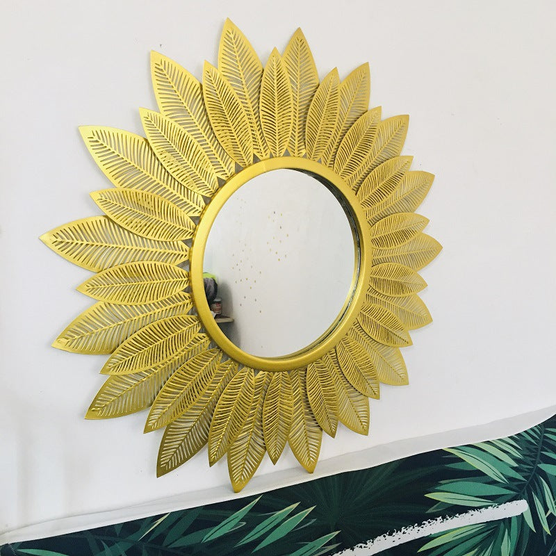 Decorative Round Floral Wall Mirror