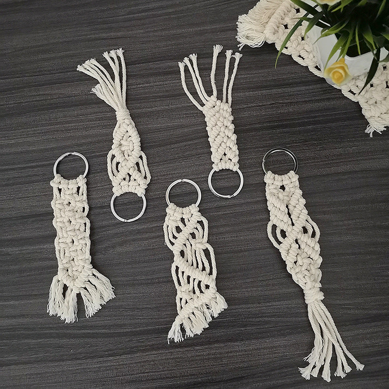 Macrame Keychain Set with Decorative Fringes