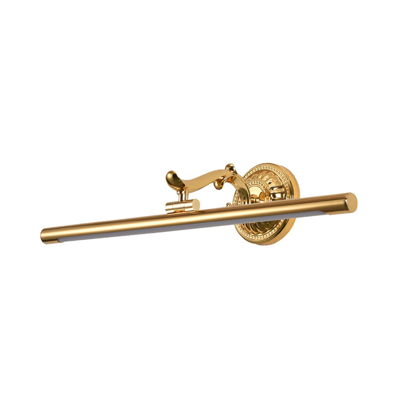 Linear Metallic Vanity Wall Light Modernist Style 16"/21.5" Wide LED Brass/Gold Finish Wall Mount Lighting over Mirror