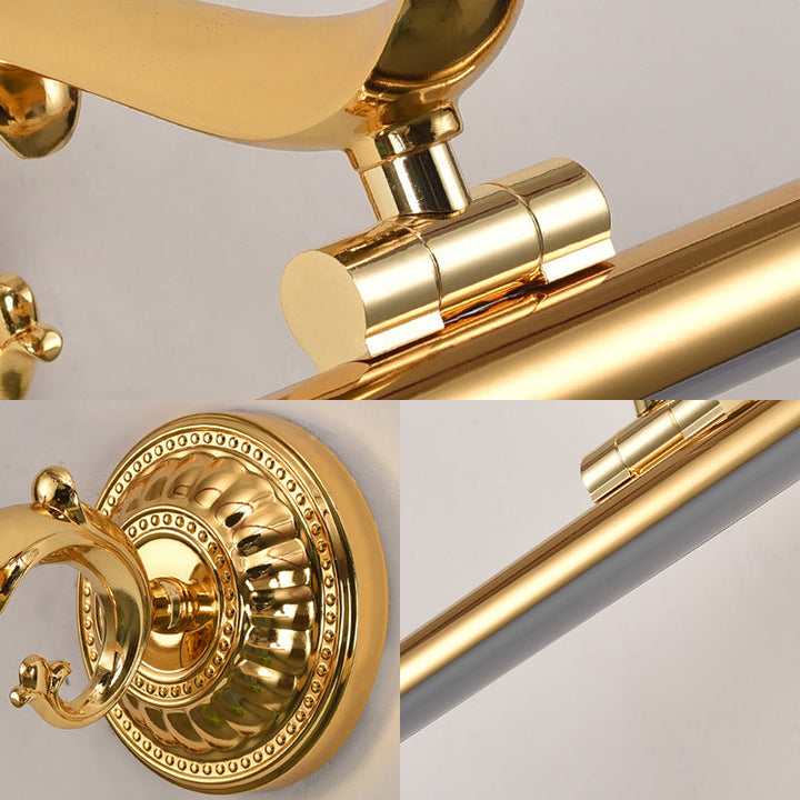 Linear Metallic Vanity Wall Light Modernist Style 16"/21.5" Wide LED Brass/Gold Finish Wall Mount Lighting over Mirror