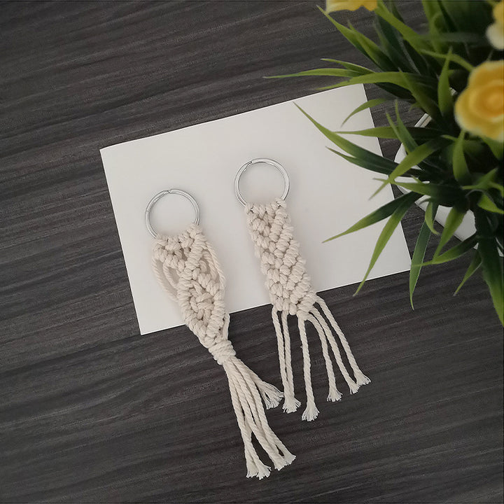Macrame Keychain Set with Decorative Fringes