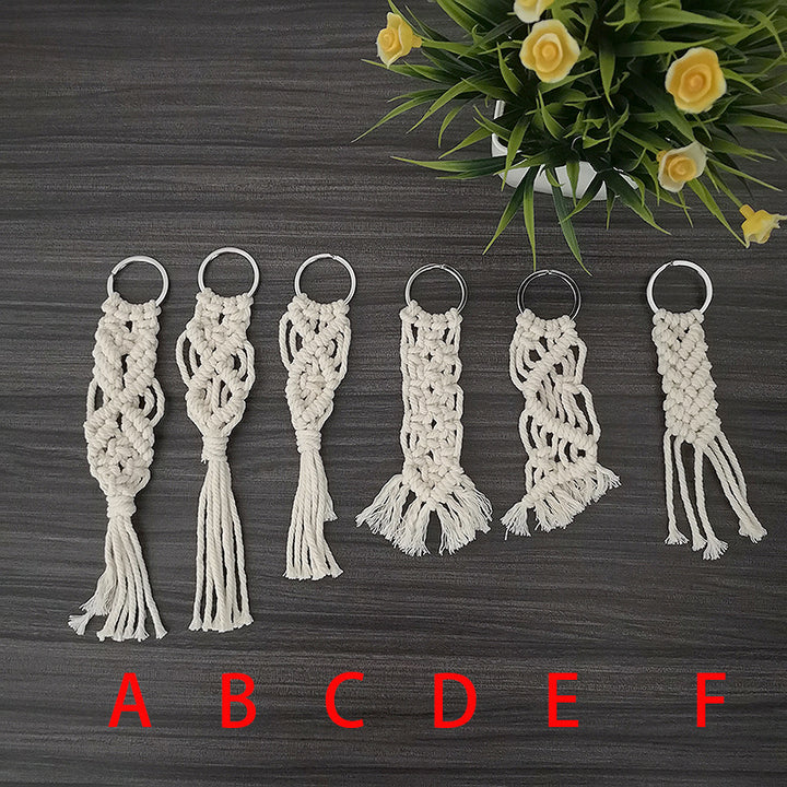 Macrame Keychain Set with Decorative Fringes