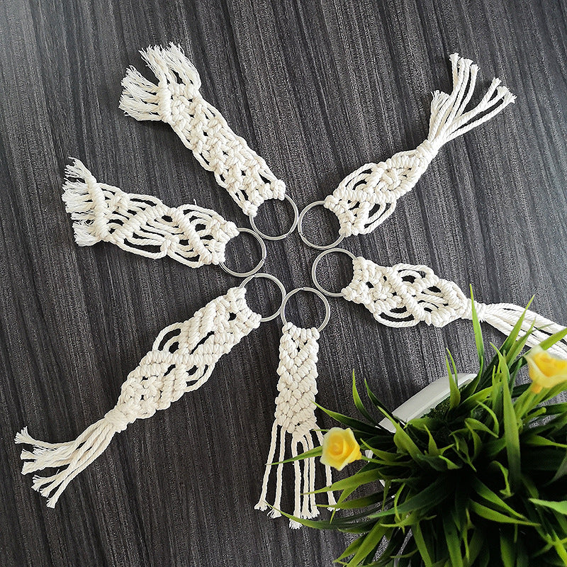 Macrame Keychain Set with Decorative Fringes