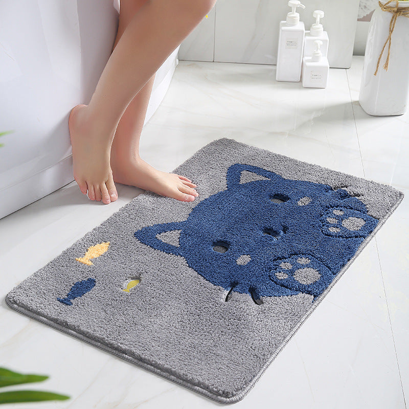 Cute Cat Pattern Bath Mat for Bathroom