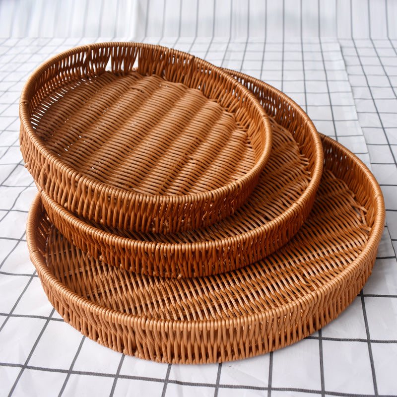 Woven Round Serving Tray