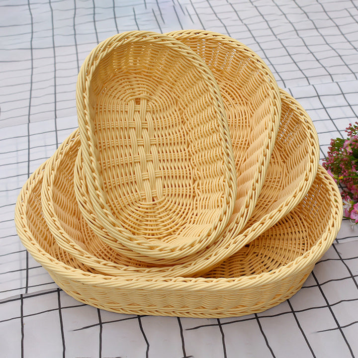 Handmade Oval Wicker Storage Baskets Set