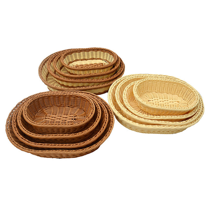 Handmade Oval Wicker Storage Baskets Set