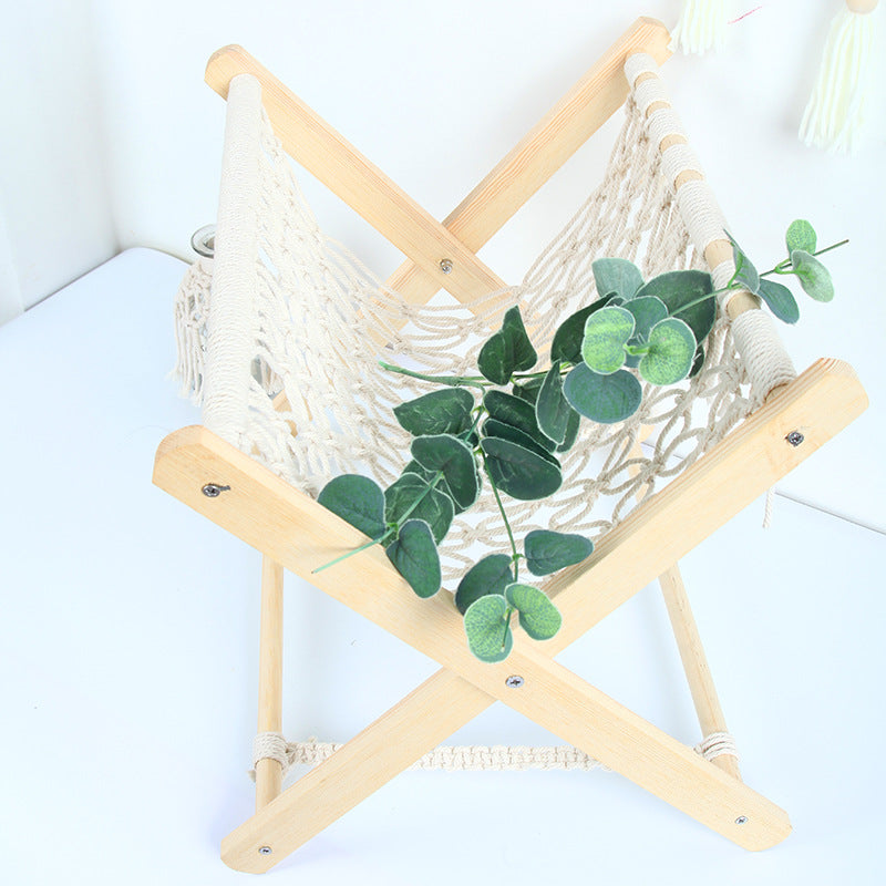 Macrame Folding Hammock-Style Storage Rack