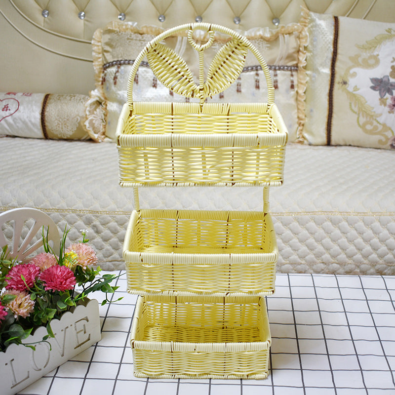 Two-Tiered Woven Storage Basket