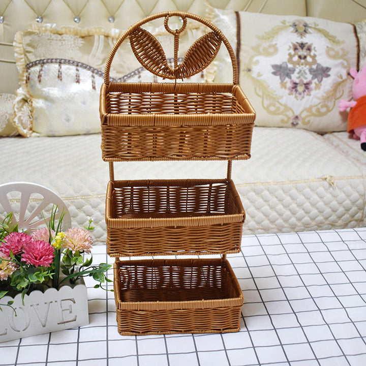 Two-Tiered Woven Storage Basket