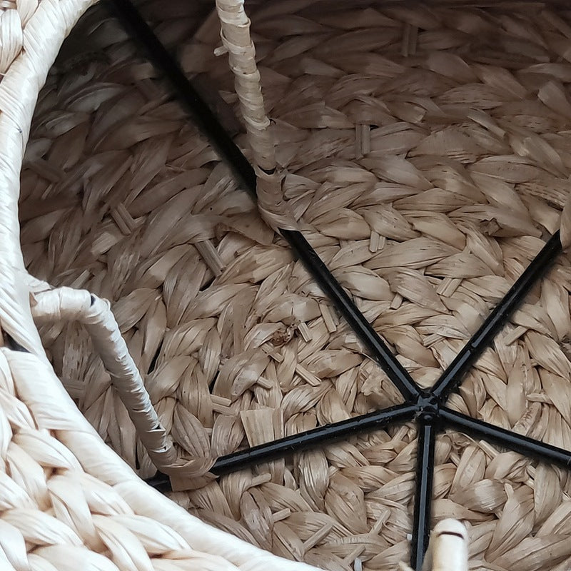 Handcrafted sitting pouf made of natural material
