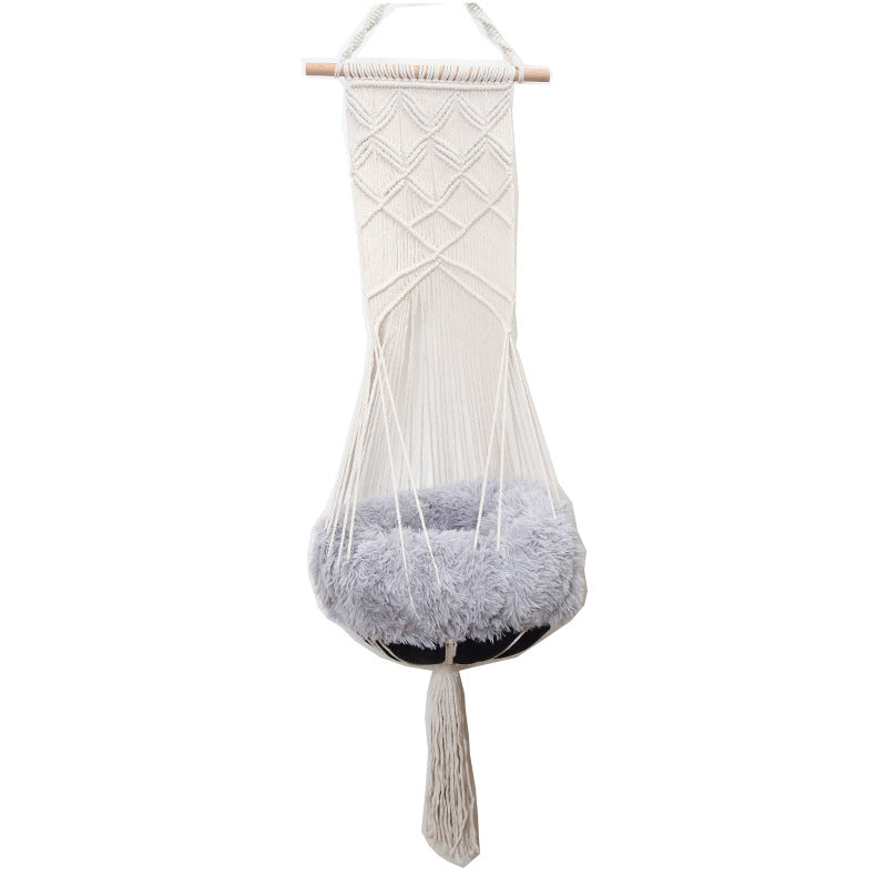 Macrame Wall Hanging Tapestry with Geometric Pattern