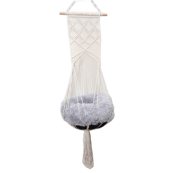 Macrame Wall Hanging Tapestry with Geometric Pattern