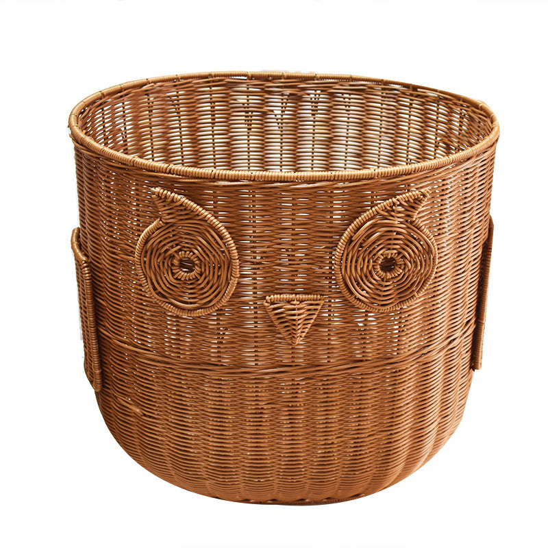 Cute Owl-Shaped Woven Storage Basket