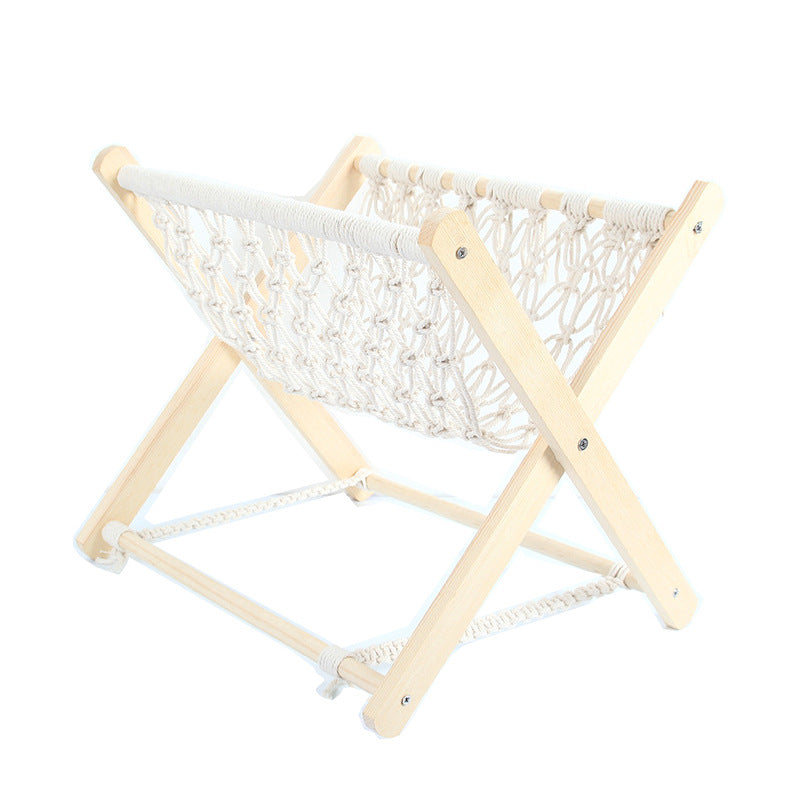 Macrame Folding Hammock-Style Storage Rack