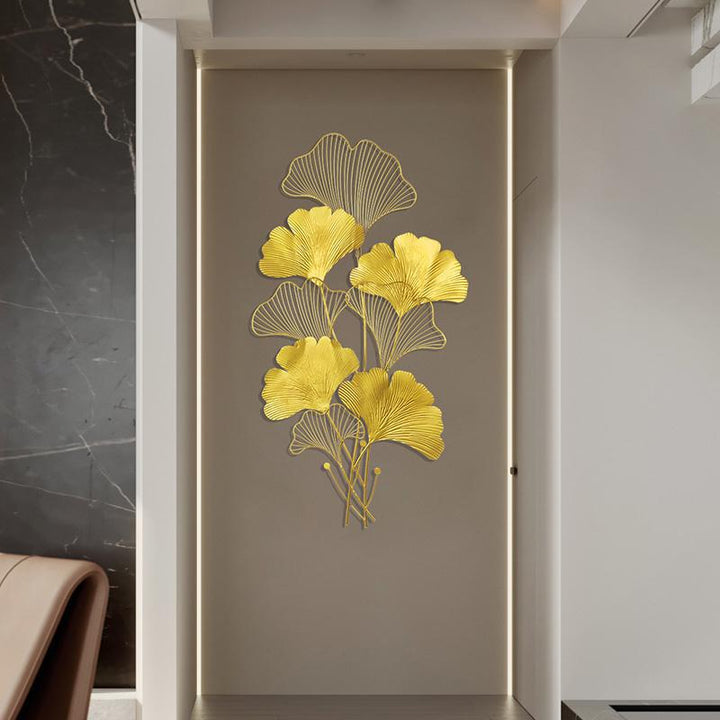 Elegant Ginkgo Leaf Wall Art Sculpture
