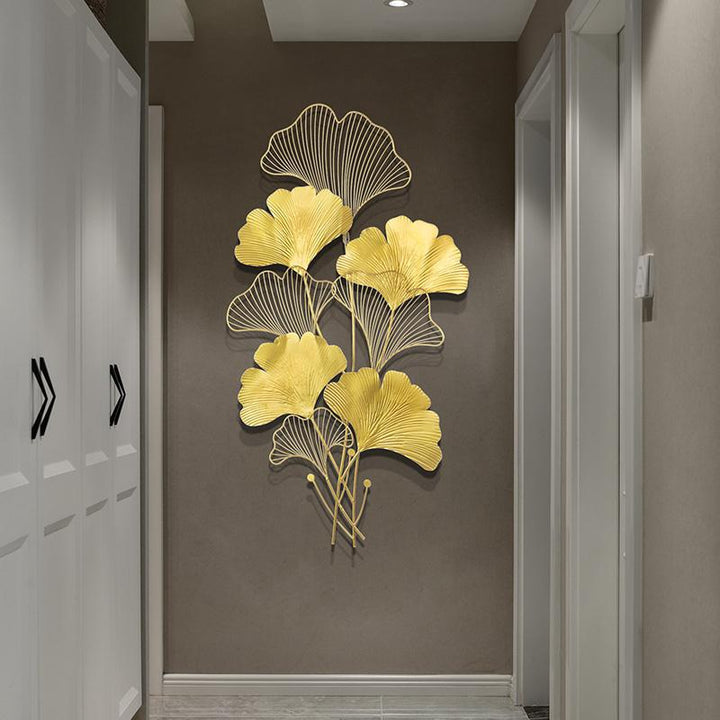 Elegant Ginkgo Leaf Wall Art Sculpture
