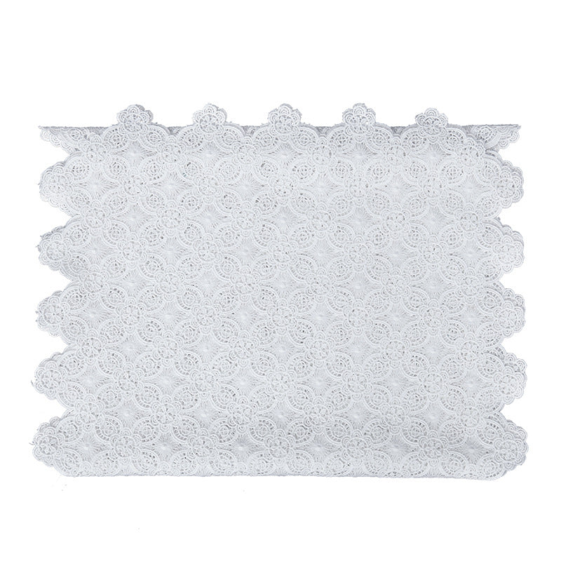 Delicate lace runner in vintage Hardanger style for dining table and sideboard