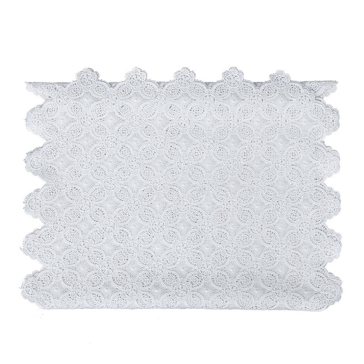 Delicate lace runner in vintage Hardanger style for dining table and sideboard