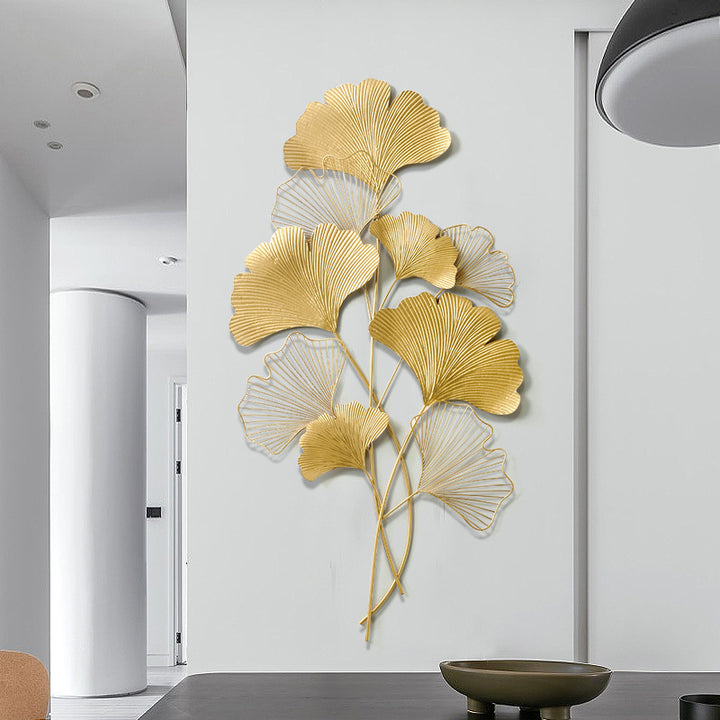 Decorative Metal Ginkgo Wall Sculpture