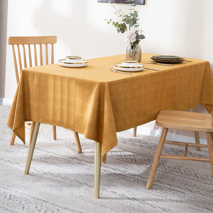 Floral cotton-mix tablecloth with botanical print and easy-care coating