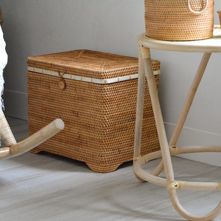 Stylish storage basket made of rattan