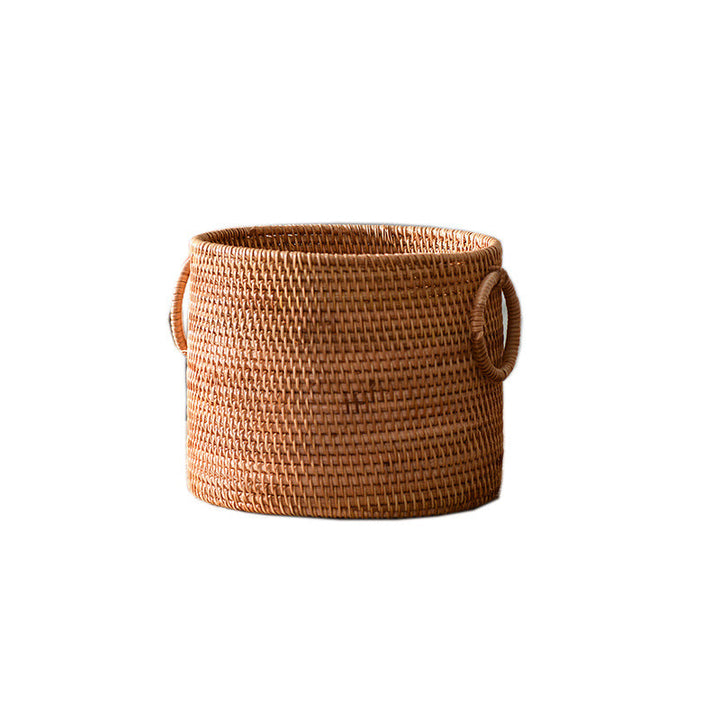 Rund braided storage basket