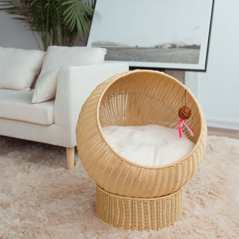 Modern cat bed made of natural handwoven