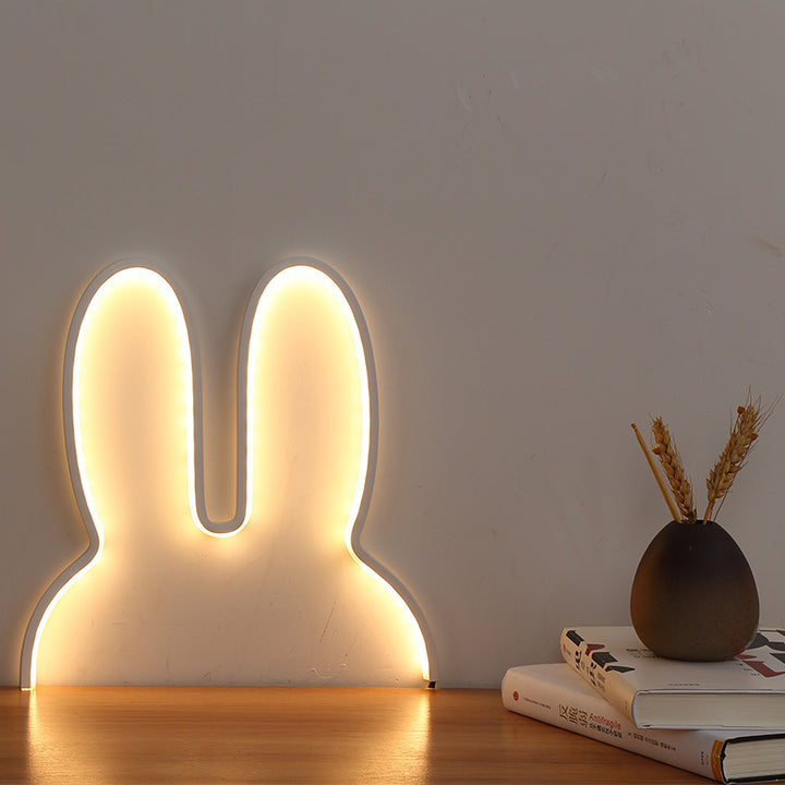Bunny-shaped LED ambient wall and table night light
