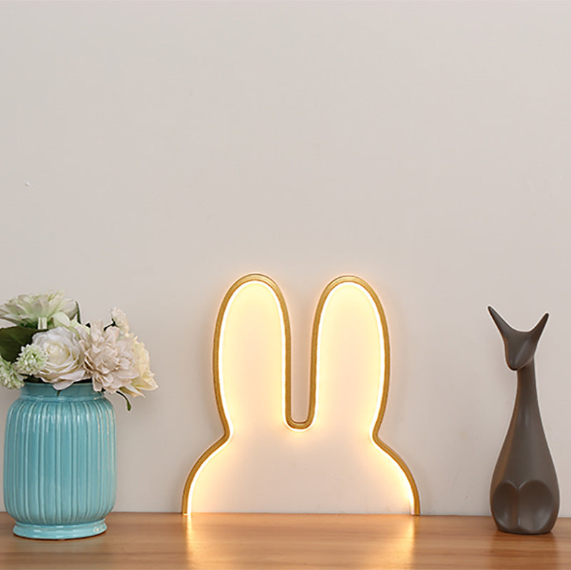 Bunny-shaped LED ambient wall and table night light
