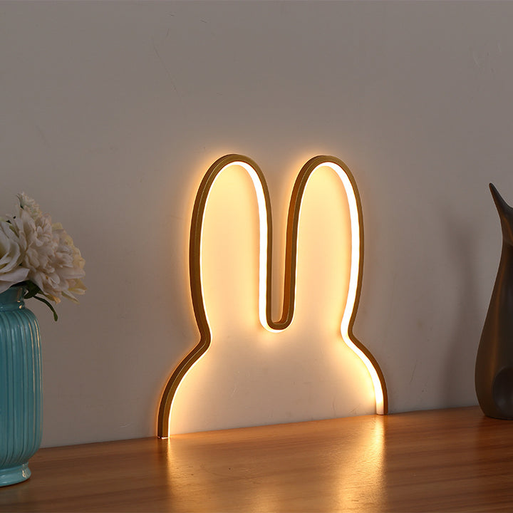 Bunny-shaped LED ambient wall and table night light