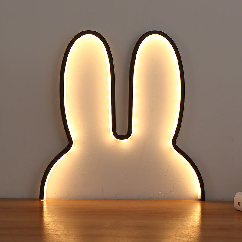 Bunny-shaped LED ambient wall and table night light