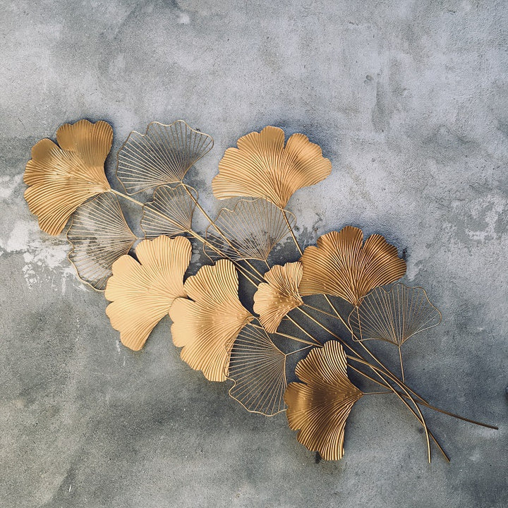 Contemporary Ginkgo Leaf Wall Sculpture
