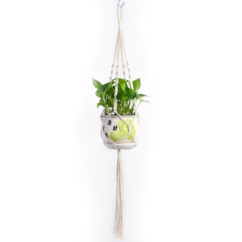 Plant-hanging macrame shelf
