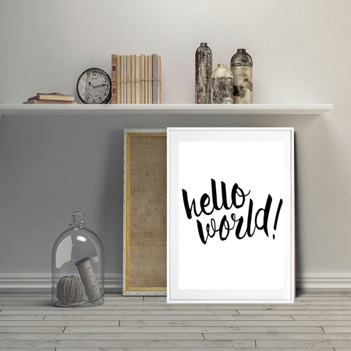 Hello World Nursery Quote - Canvas Wall Art Painting