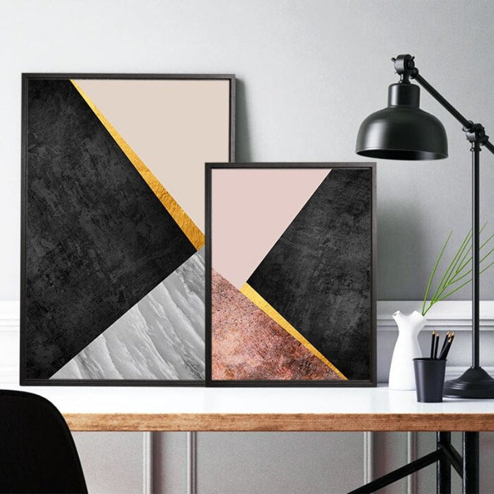 Geometric Fashion Triangles - Canvas Wall Art Painting