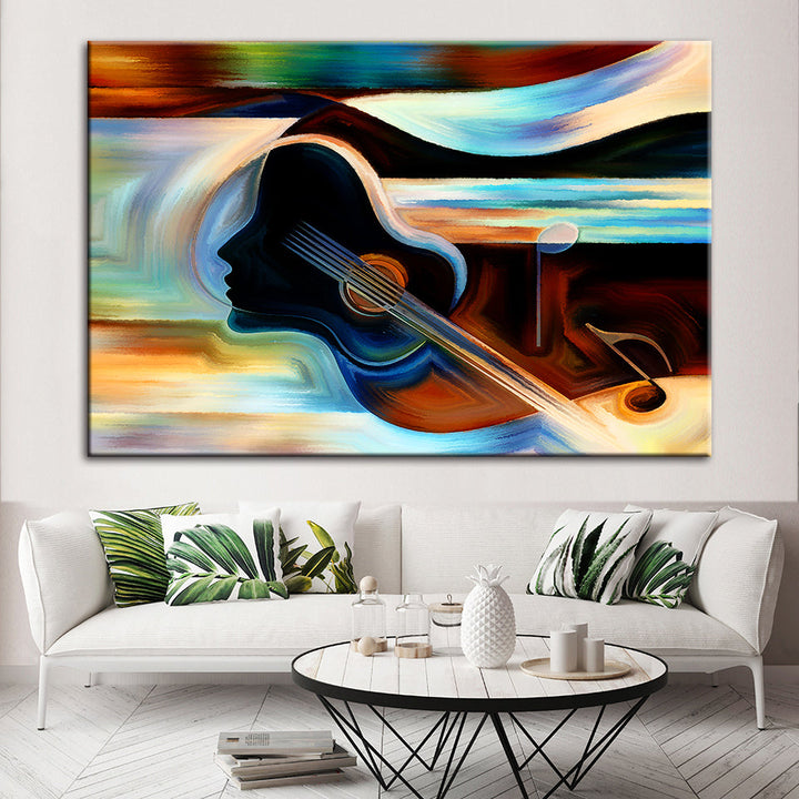 Guitar Lady - Canvas Wall Art Painting