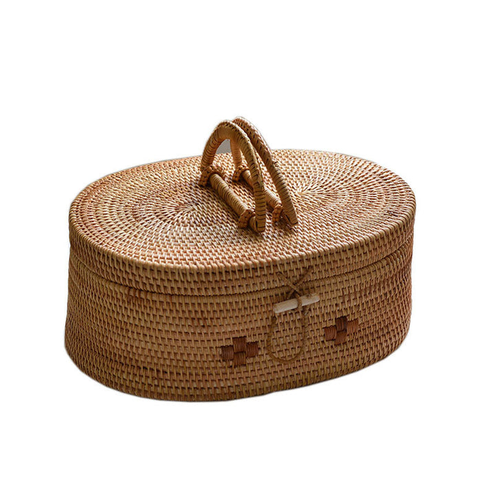 Handcrafted storage basket with double handles