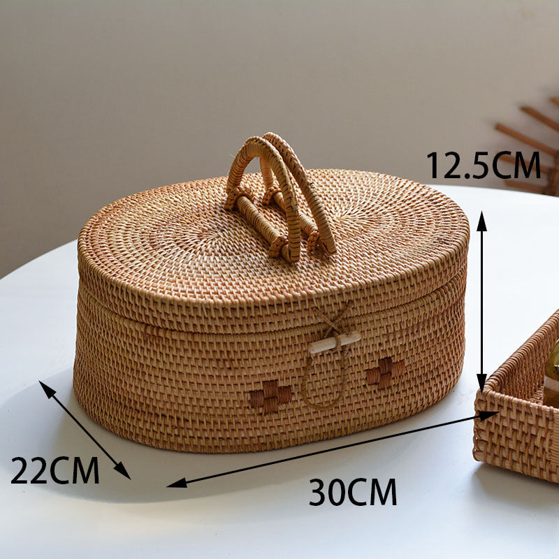 Handcrafted storage basket with double handles