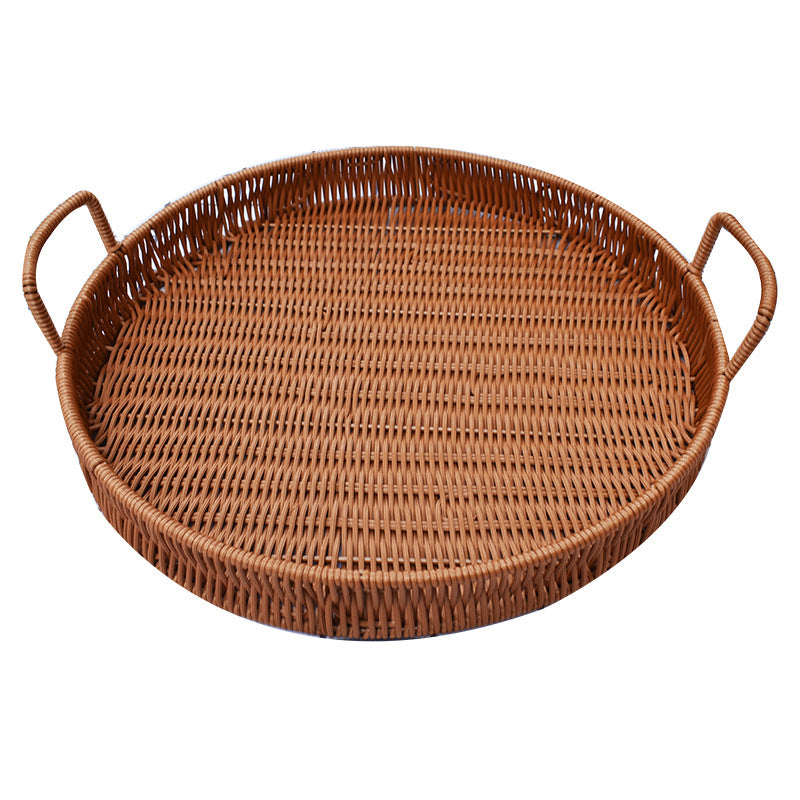 Round Wicker Serving Tray