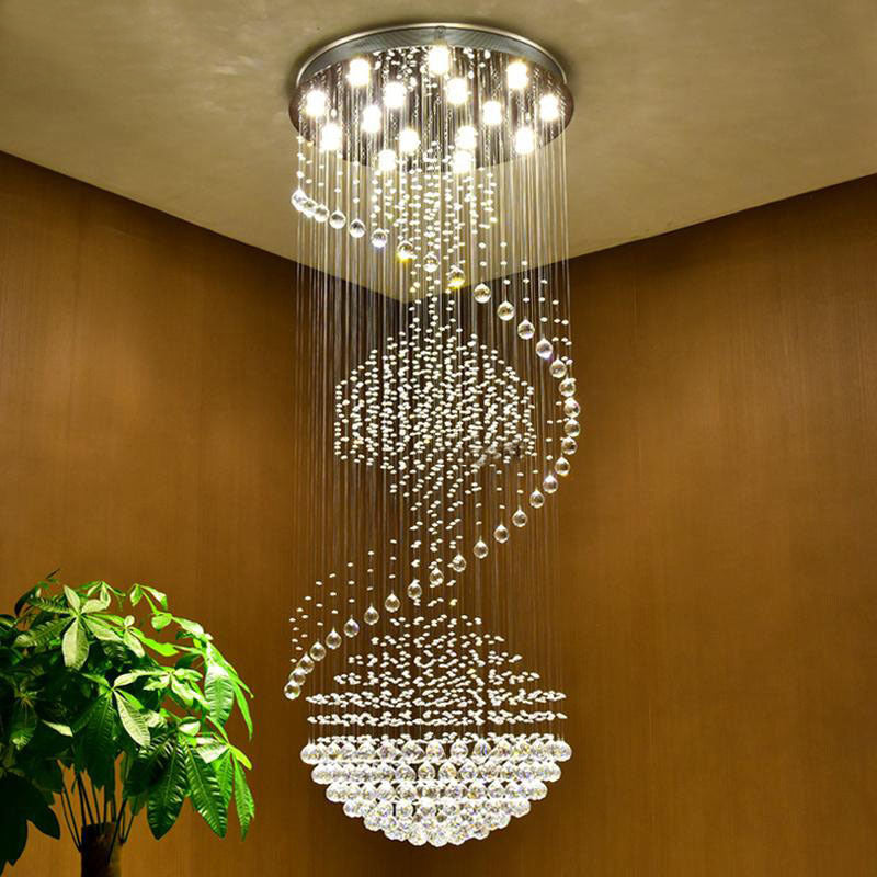 Crystal Spiral Sparkling Chandelier