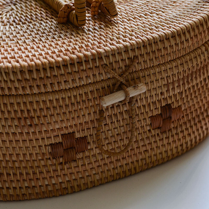 Handcrafted storage basket with double handles