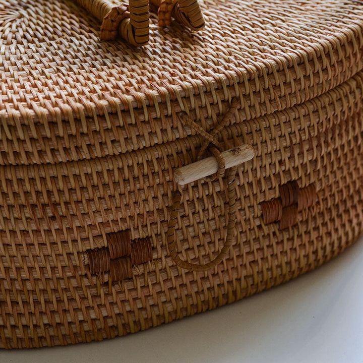 Handcrafted storage basket with double handles