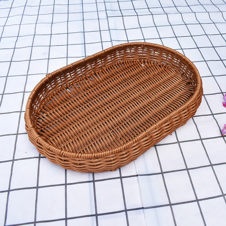 Handcrafted Oval Wicker Serving Basket