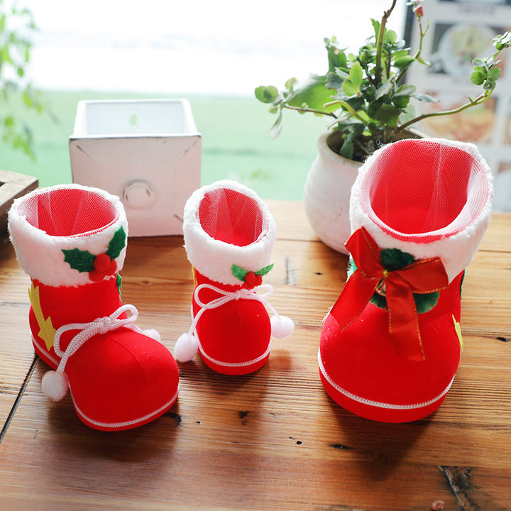 Festive Holiday-Themed Plush Boot Decoration