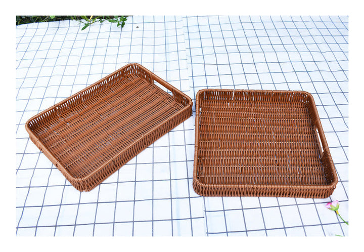 Handcrafted Woven Serving Tray Set 1789539601