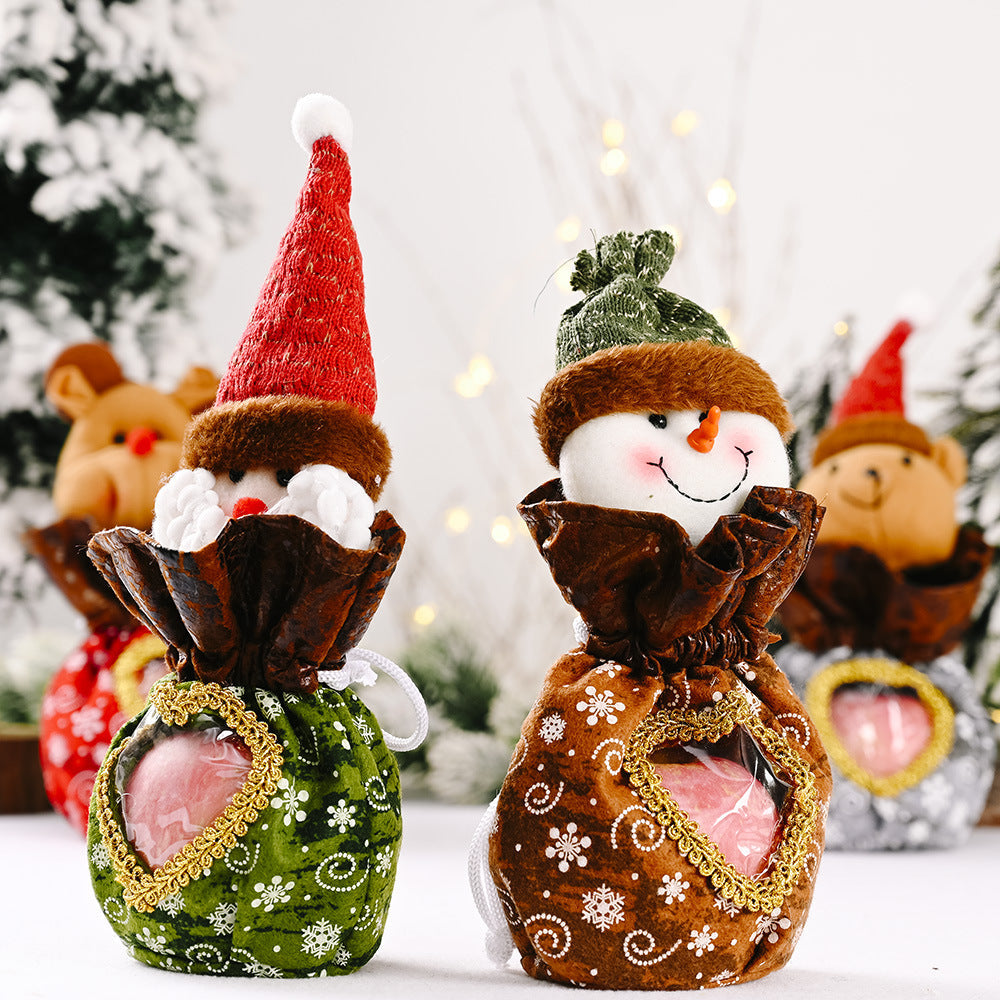 Cute Christmas figure with heart pouch