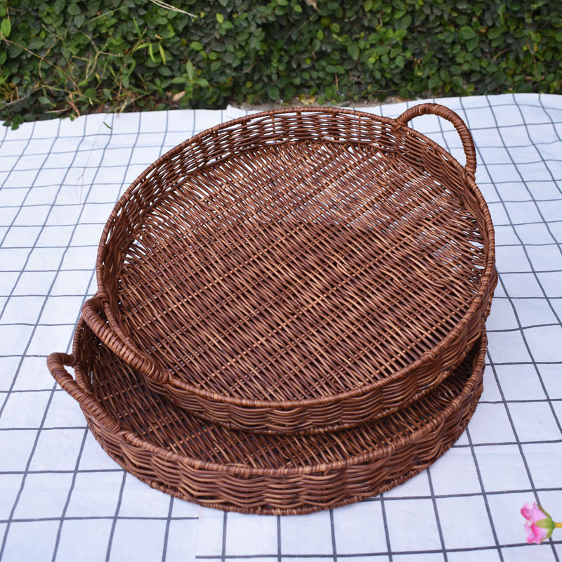 Round Handwoven Serving Tray