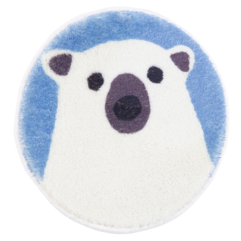 Round microfiber coasters with cute animal motifs and non-slip backing